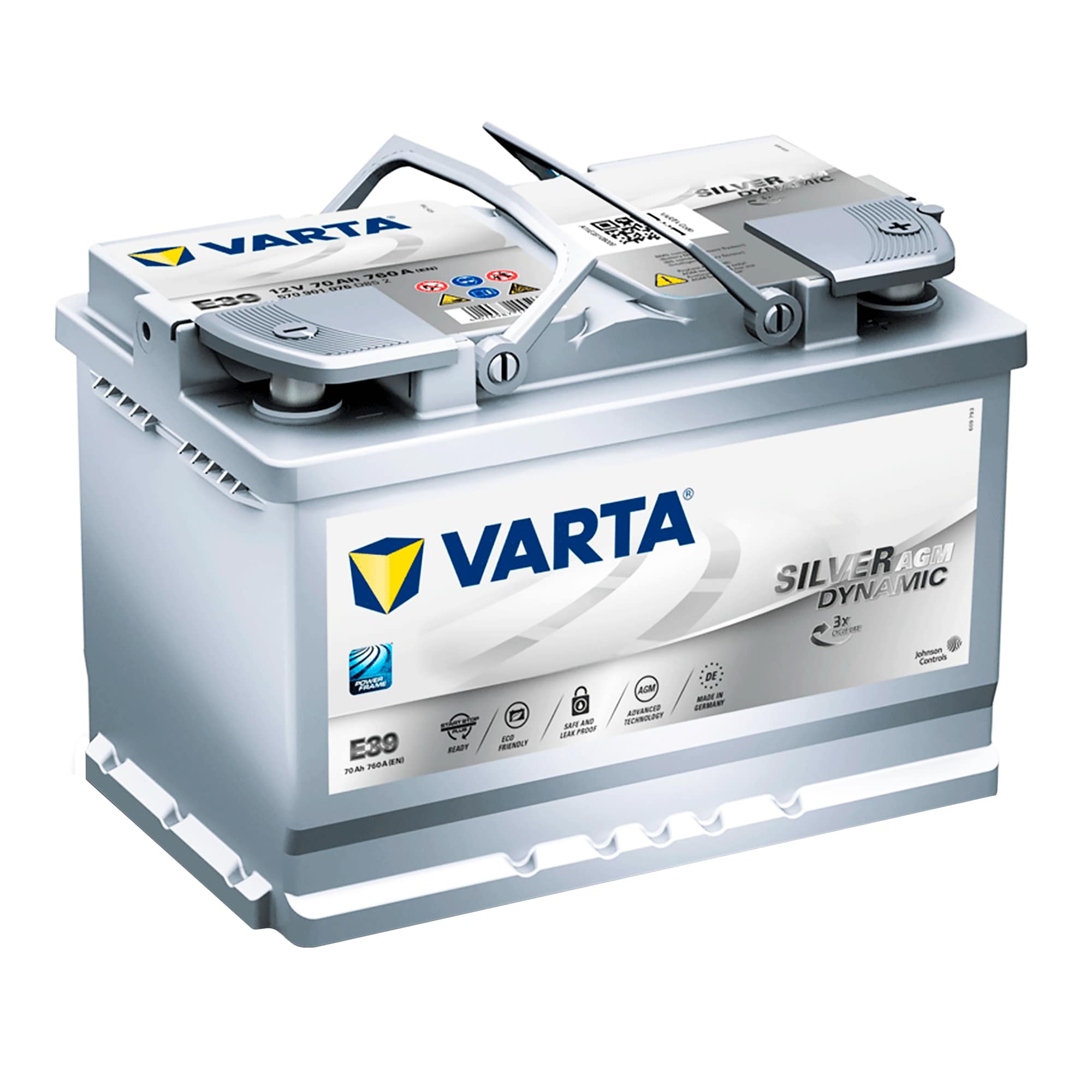 Аккумулятор Varta Silver Dynamic AGM E39 6CT-70Ah (-/+) (570 901 076)