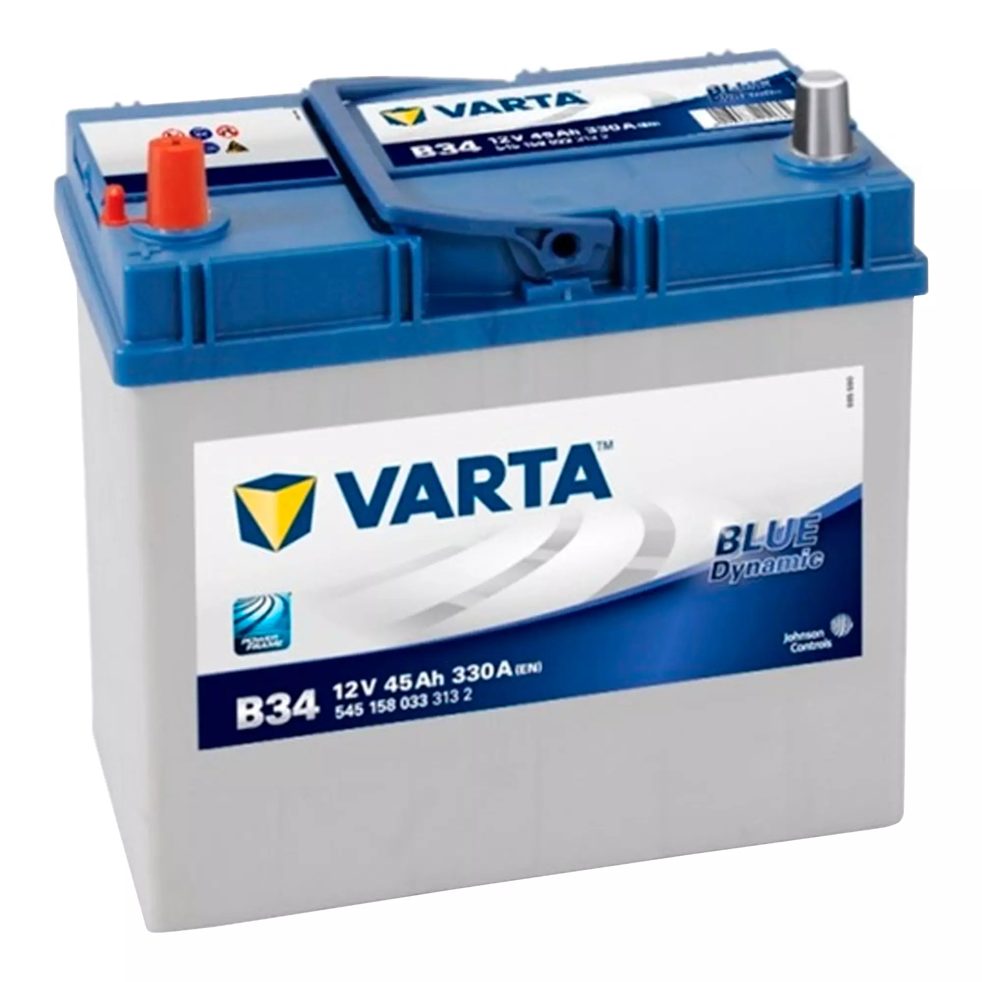 Автомобильный аккумулятор Varta Blue Dynamic B34 6CT-45Ah Аз Asia (545 158 033)