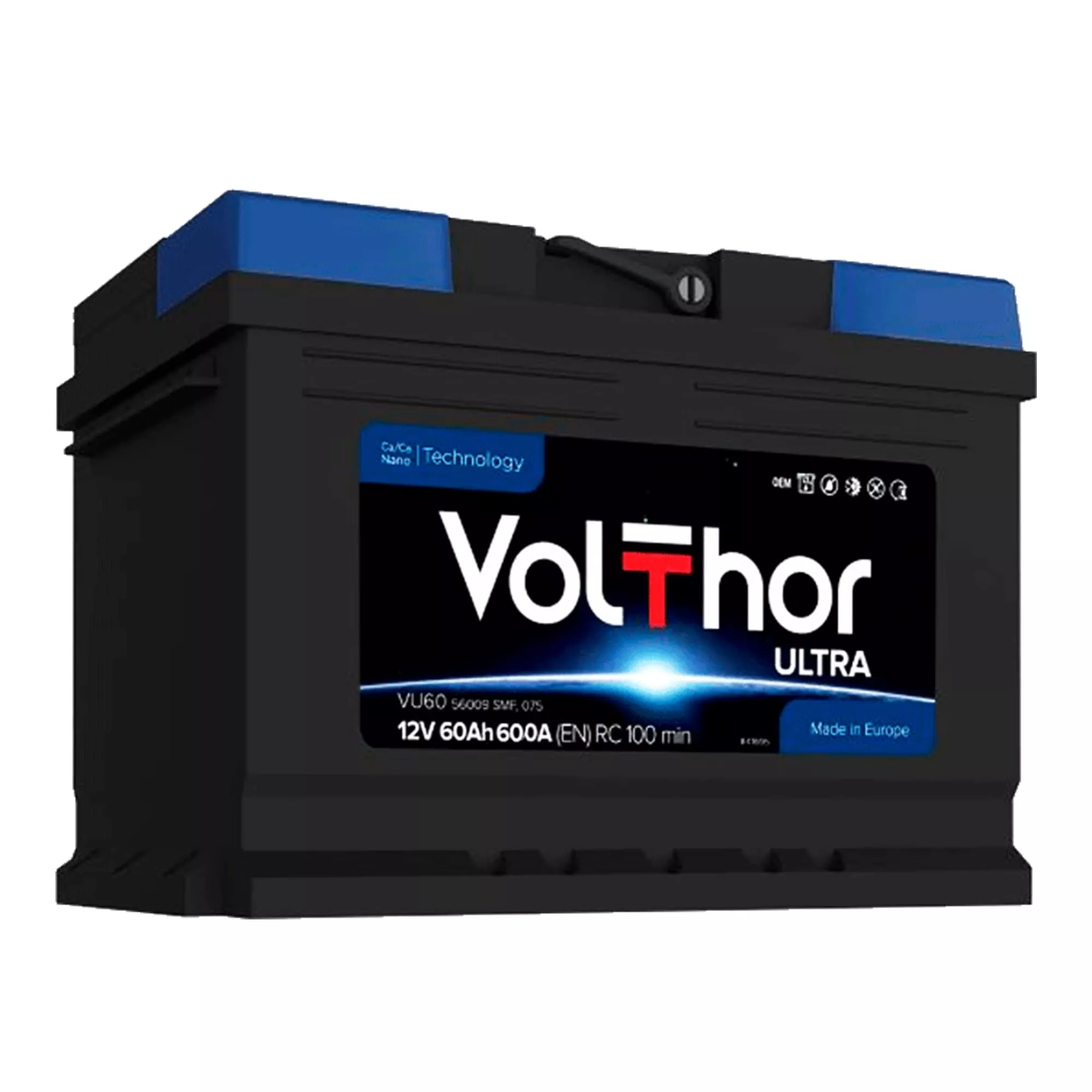 Автомобильный аккумулятор Volthor Ultra VU60H 6CT-60 Аз (301760)