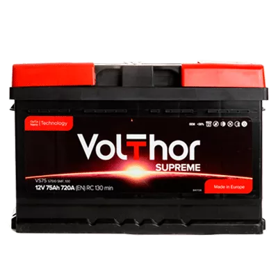 Автомобильный аккумулятор VOLTHOR 6CT-75 АзЕ SUPREME VS75 (301475) (SMF,ME,H,HD) Автомобильный аккумулятор VOLTHOR 6CT-75 АзЕ SUPREME VS75 (301475) (SMF,ME,H,HD)