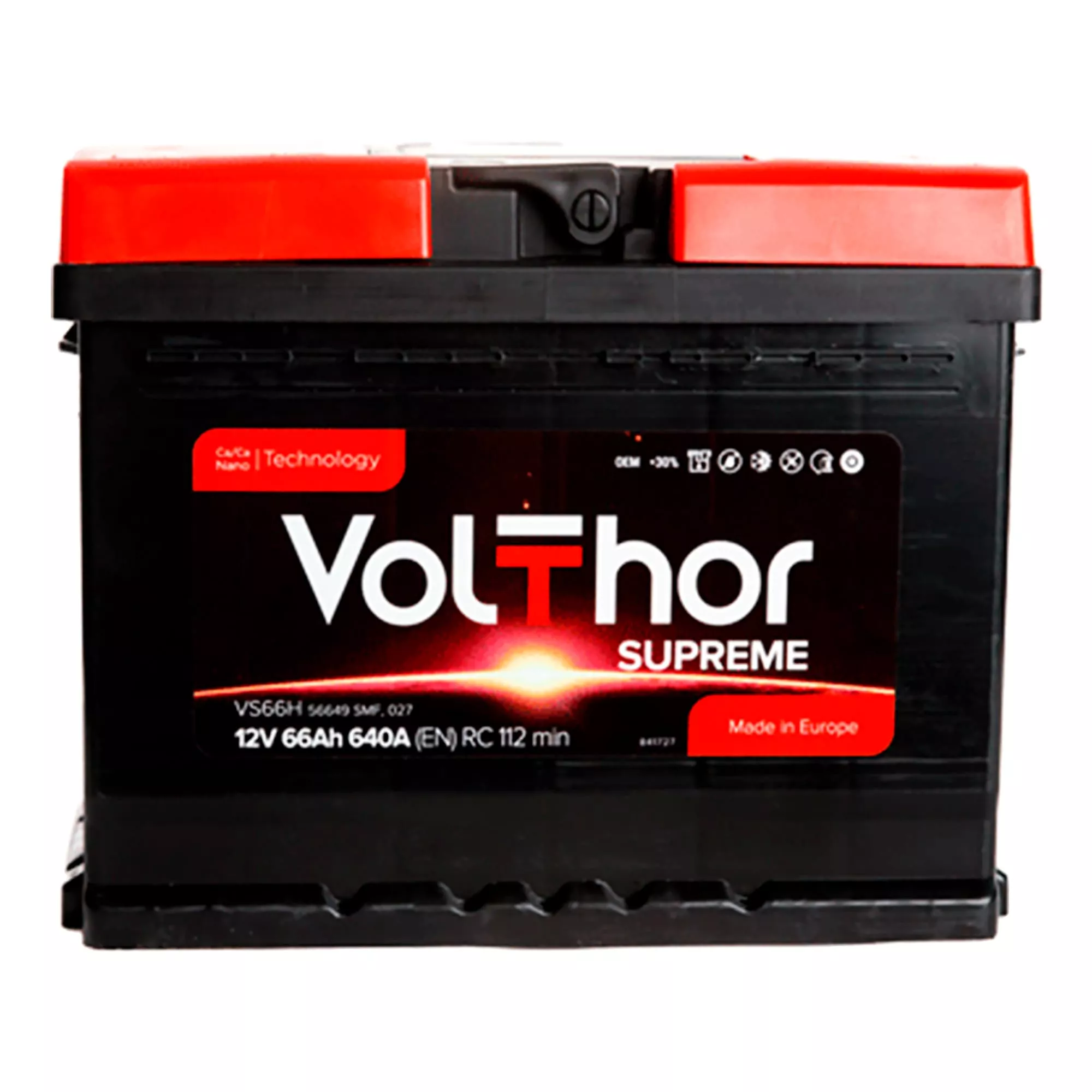 Автомобільний акумулятор VOLTHOR 6СТ-66 АзЕ Supreme (SMF, ME) (301466)