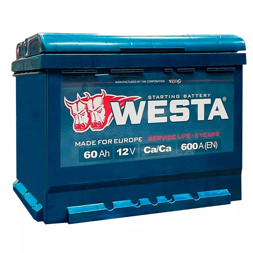Автомобільний акумулятор WESTA 6CT-60Аh АзЕ 600A  (13028) (WPR6000LB2)