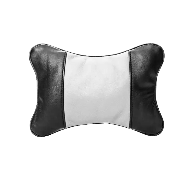 Подушка автомобильная подголовник КЕРДИС (бело-черная кожа) (830052)