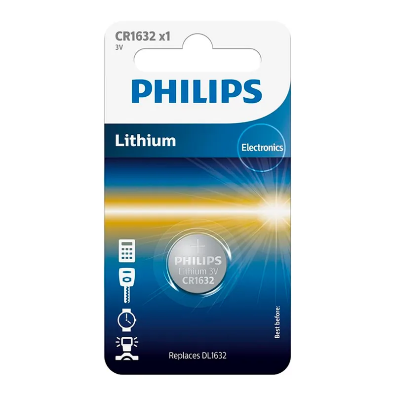 Батарейка Philips литиевая CR 1632 1шт (CR1632/00B) Батарейка Philips литиевая CR 1632 1шт (CR1632/00B)