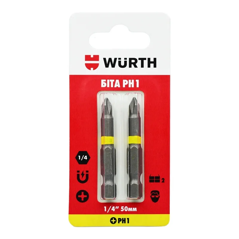 Бита PH1 1/4IN L50мм 2шт (1614176691902)