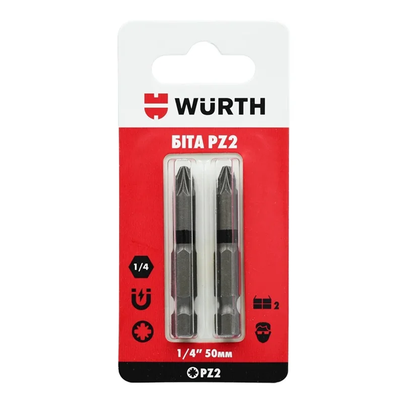 Бита PZ2 1/4IN L50мм 2шт (1614176695902)
