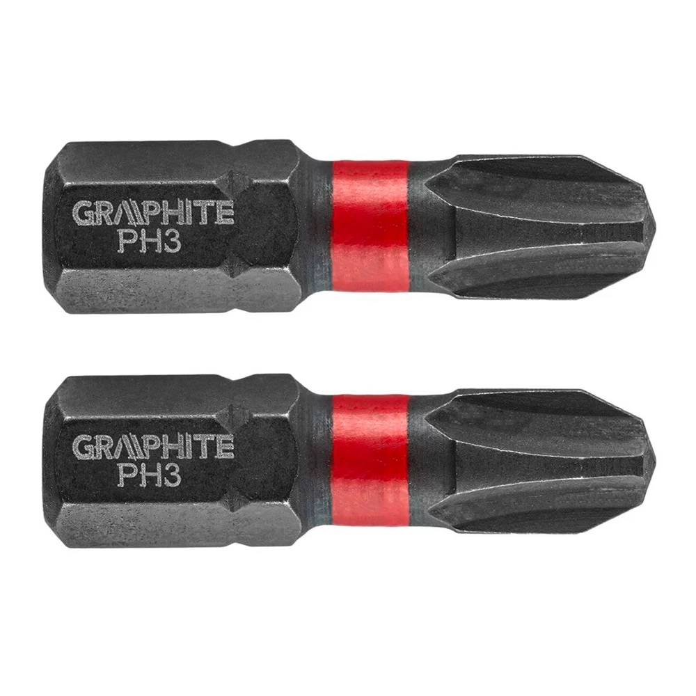 Биты GRAPHITE ударные PH3 x 25 мм 2 шт (56H502)