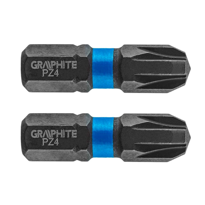 Биты GRAPHITE ударные PZ4 x 25 мм 2 шт (56H506) Биты GRAPHITE ударные PZ4 x 25 мм 2 шт (56H506)