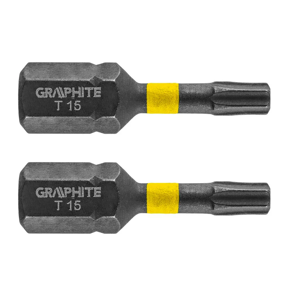 Биты GRAPHITE ударные TX15 x 25 мм 2 шт (56H512) Биты GRAPHITE ударные TX15 x 25 мм 2 шт (56H512)