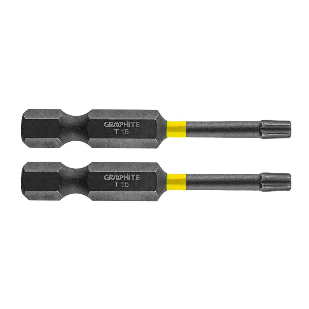 Биты GRAPHITE ударные TX15 x 50 мм 2 шт (56H524) Биты GRAPHITE ударные TX15 x 50 мм 2 шт (56H524)