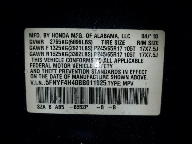 Honda Pilot EX 2011