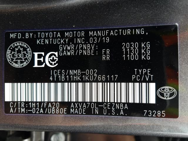 Toyota Camry L 2019