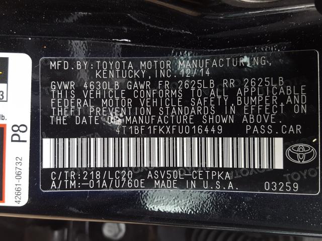 Toyota Camry LE 2015