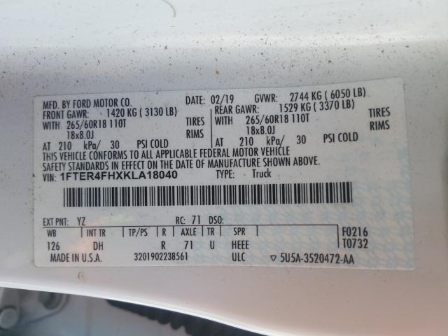 Ford Ranger SUP 2019