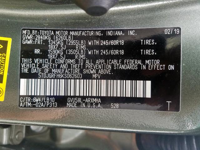 Toyota Highlander 2019