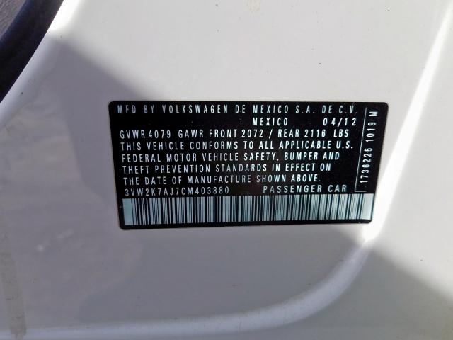 Volkswagen Jetta Base 2012