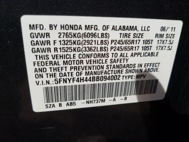 Honda Pilot EX 2011