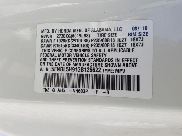 Honda Odyssey TO 2016