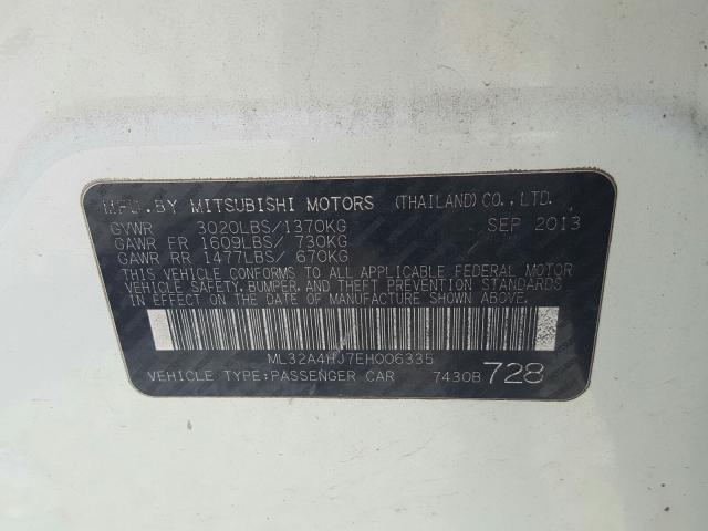 Mitsubishi Mirage ES 2014