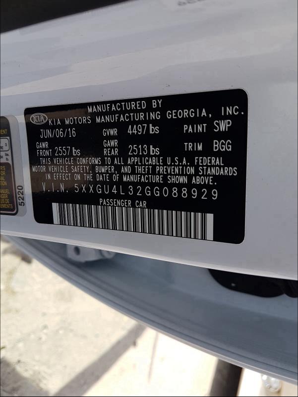 KIA Optima EX 2016