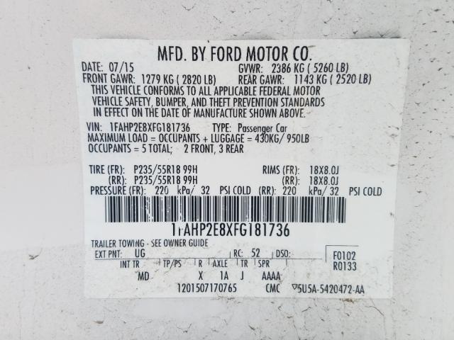 Ford Taurus SEL 2015