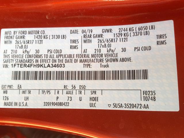 Ford Ranger SUP 2019