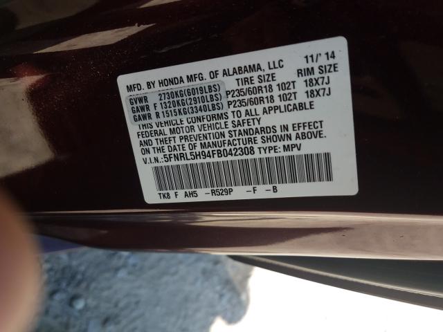 Honda Odyssey TO 2015