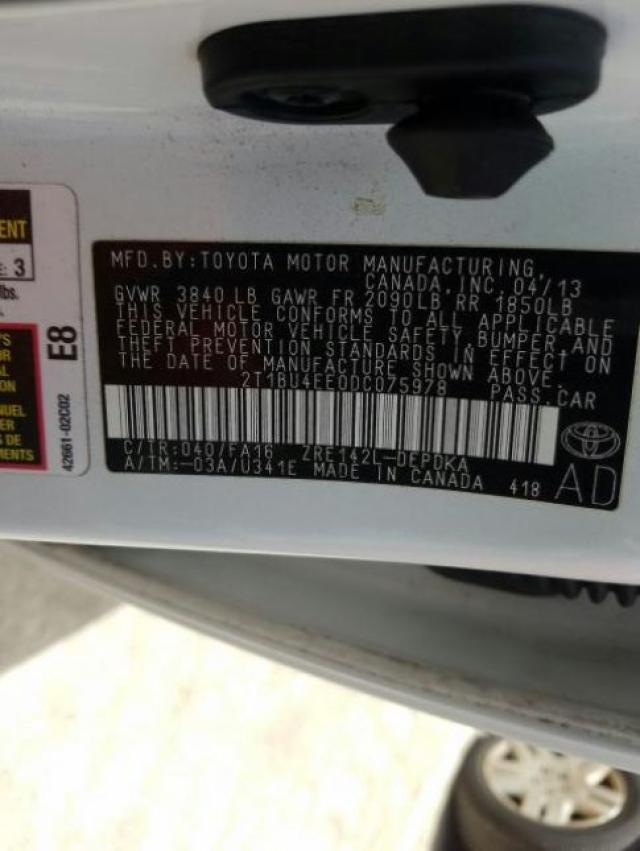 Toyota Corolla BA 2013
