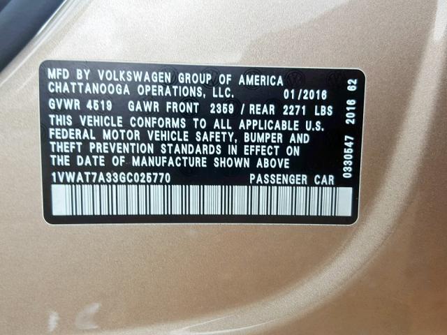 Volkswagen Passat S 2016