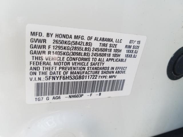 Honda Pilot EXL 2016