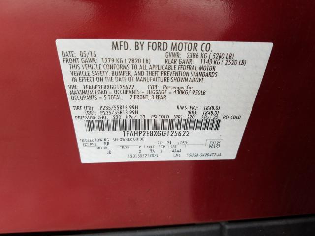 Ford Taurus SEL 2016