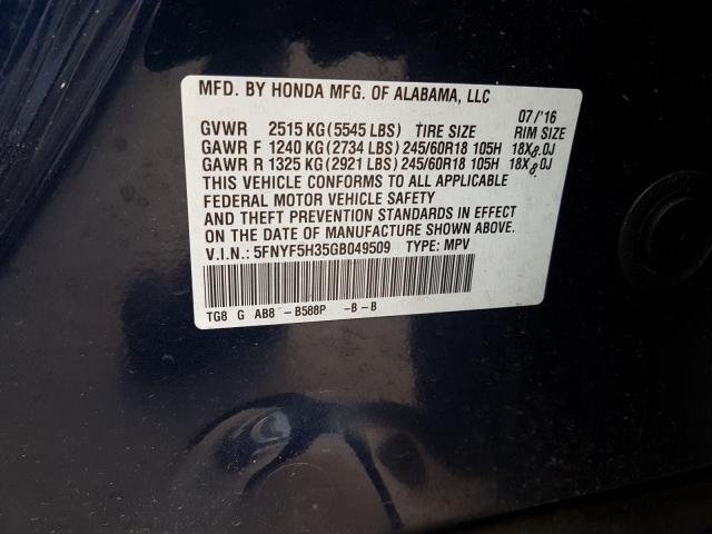 Honda Pilot EX 2016