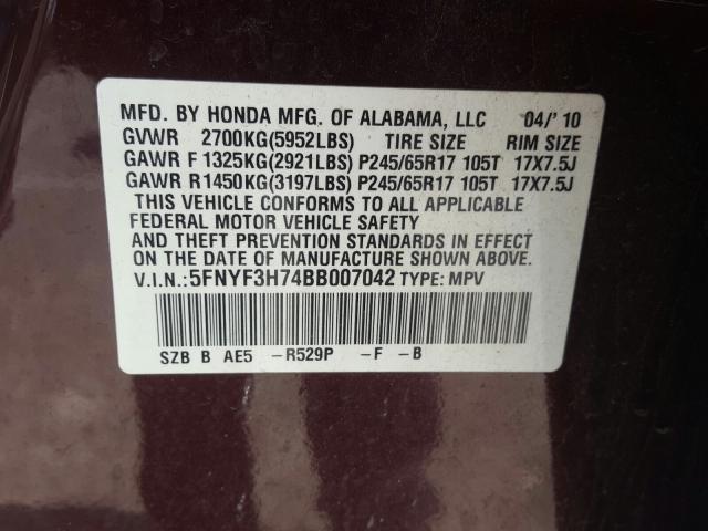 Honda Pilot Exln 2011