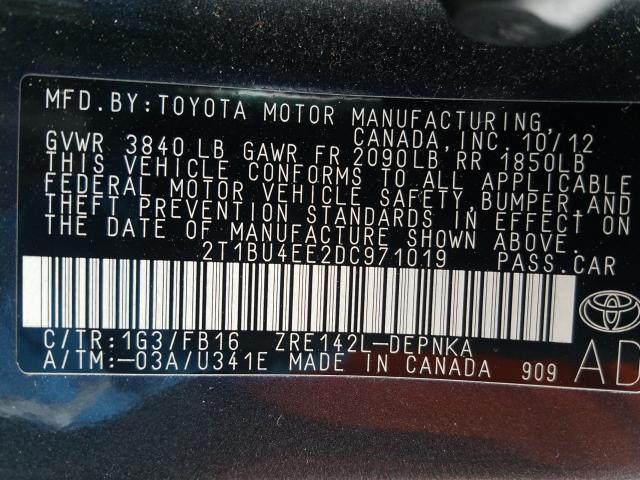 Toyota Corolla BA 2013