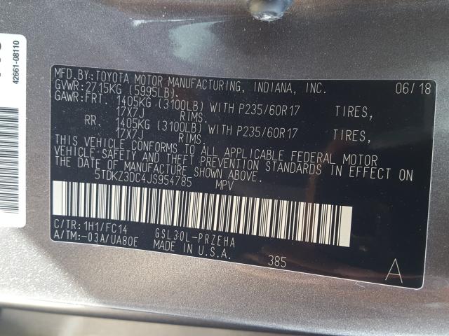 Toyota Sienna LE 2018