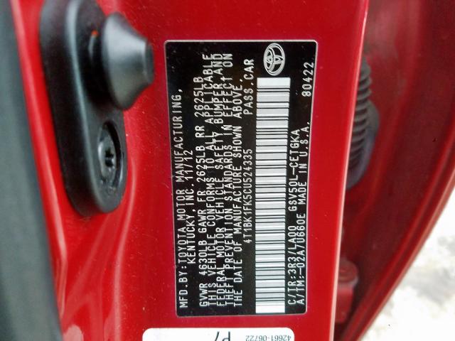 Toyota Camry SE 2012