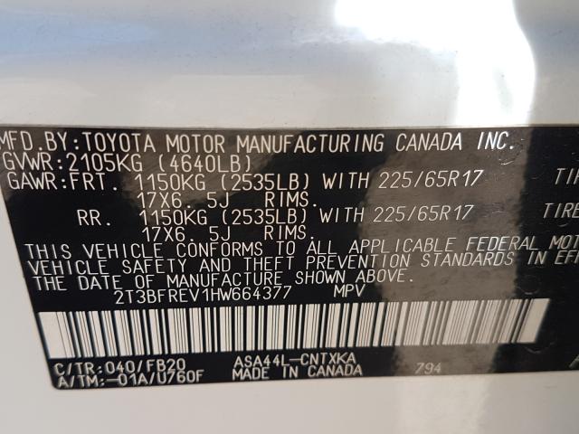 Toyota Rav4 LE 2017