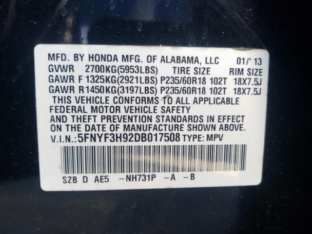 Honda Pilot Touring 2013