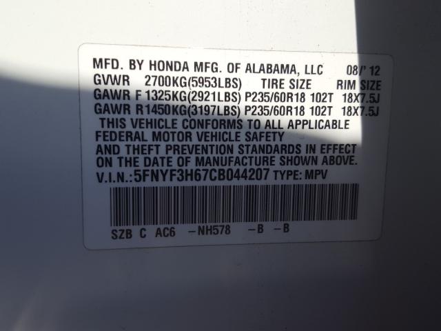 Honda Pilot EXL 2012