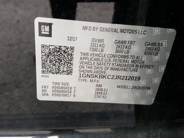 Chevrolet Tahoe K150 2018