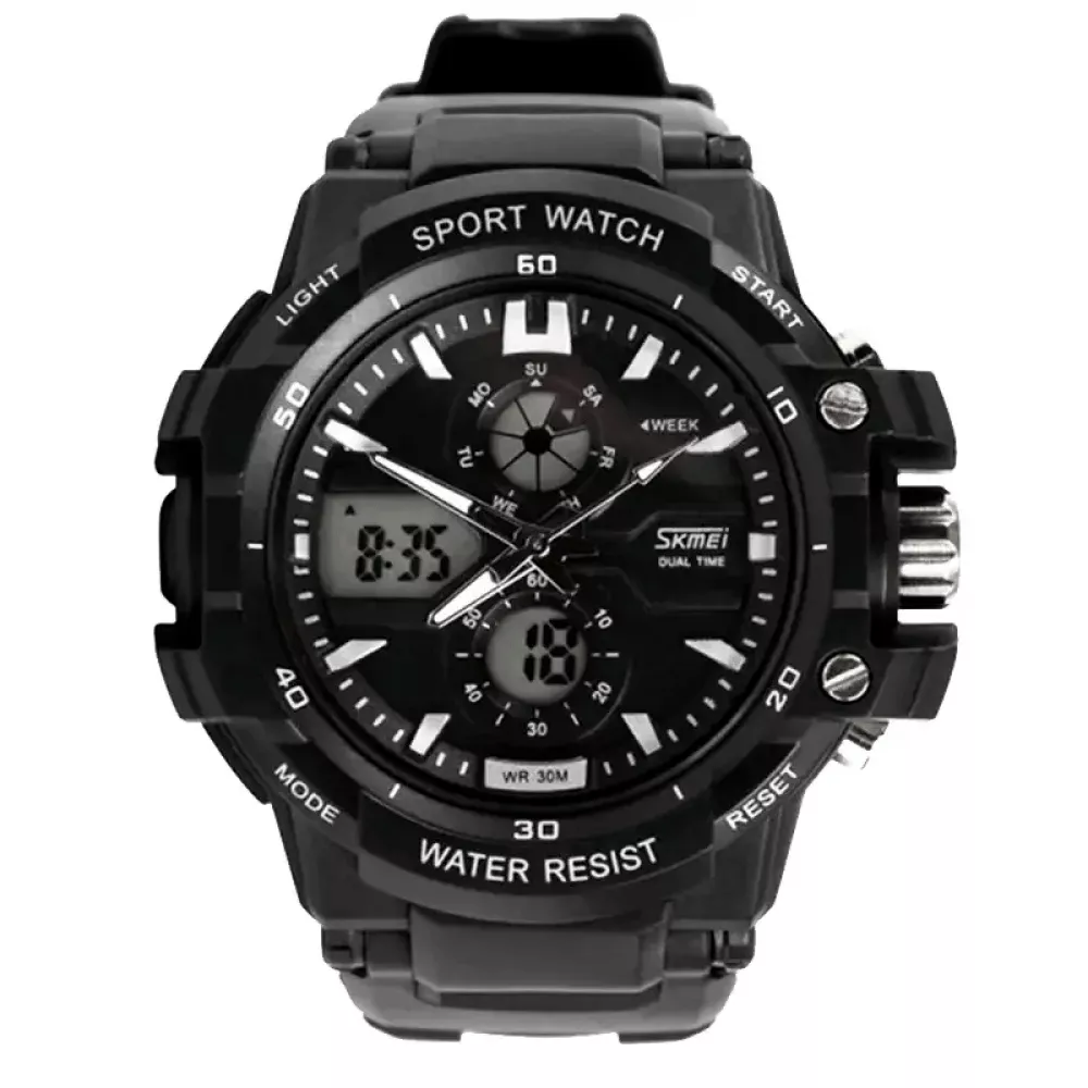 Часы спортивные Skmei 0990, черный-белый, в металлическом боксе (175-1034-black-b_m) Часы спортивные Skmei 0990, черный-белый, в металлическом боксе (175-1034-black-b_m)