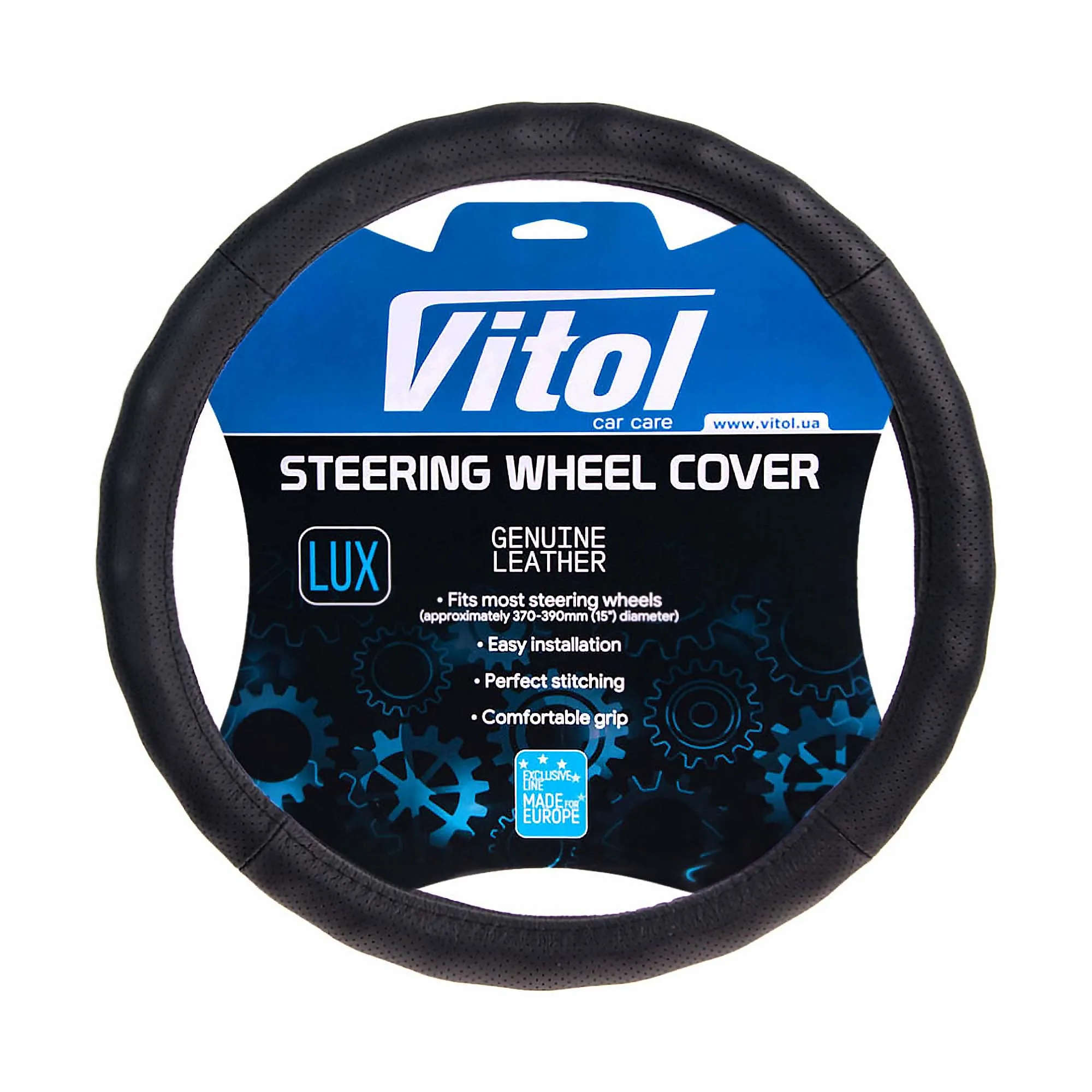Чохол на кермо VITOL чорний (396 S) Чохол на кермо VITOL чорний (396 S)
