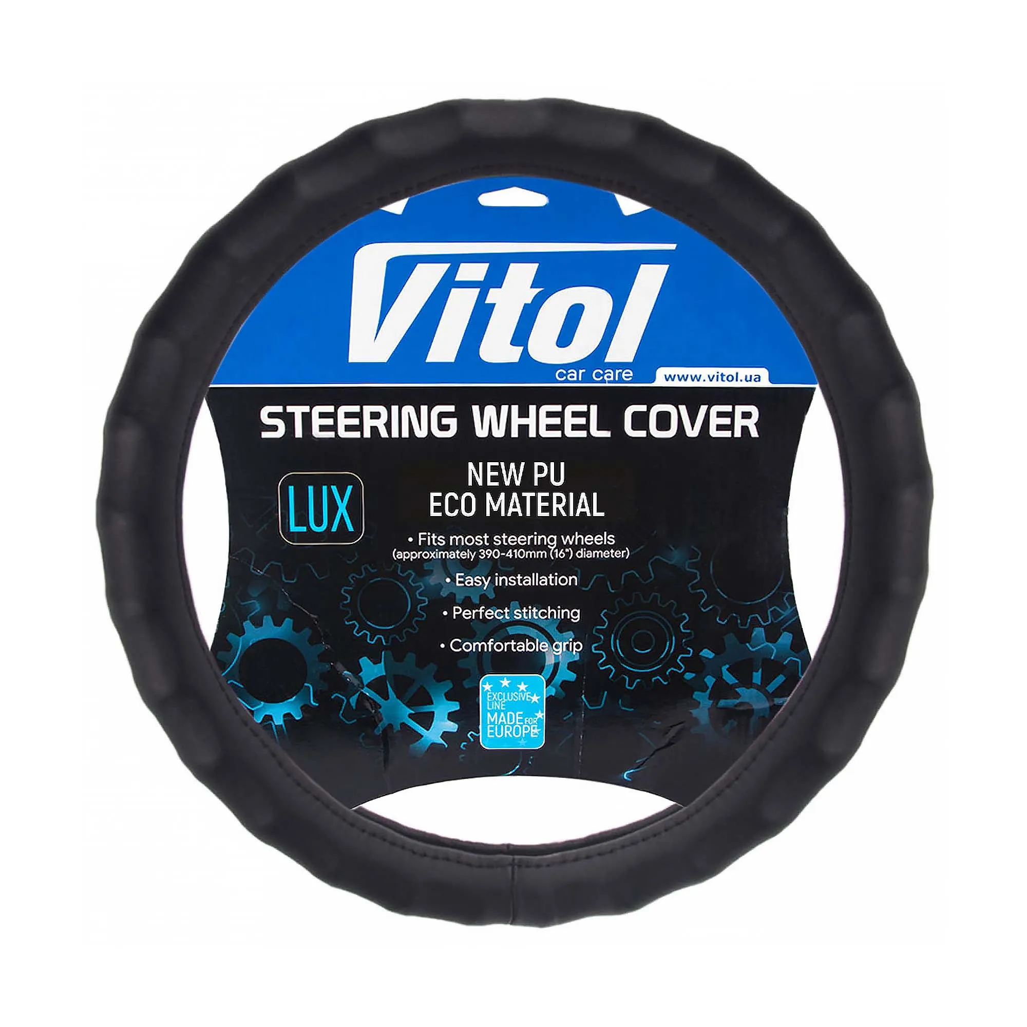 Чохол на кермо VITOL чорний (VLOD-NPU06 BK S) Чохол на кермо VITOL чорний (VLOD-NPU06 BK S)