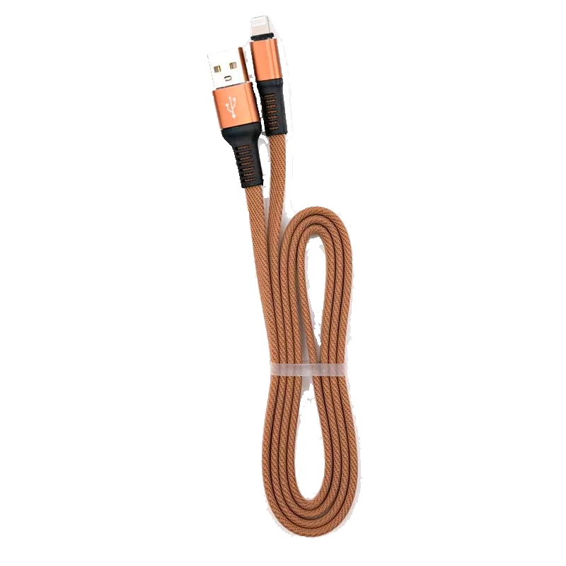 Дата кабель Vinga USB 2.0 AM to Lightning 1m flat nylon brown (VCPDCLFNB1BR)