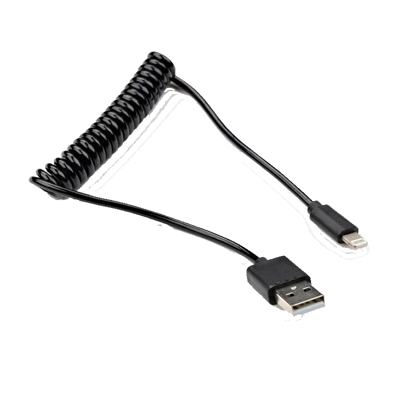 Дата кабель Vinga USB 2.0 AM to Lightning Spring 1m black (VCPDCLS1BK) Дата кабель Vinga USB 2.0 AM to Lightning Spring 1m black (VCPDCLS1BK)