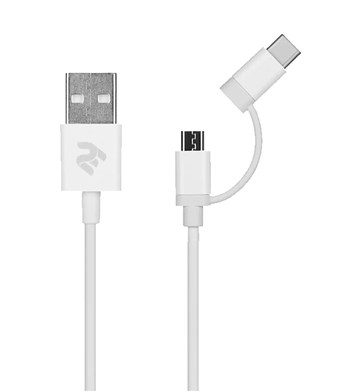 Дата кабелю 2E USB 2.0 AM to Micro 5P + Type-C 1.0m 5V/2.4A, White (2E-CCMTAB-WT) Дата кабелю 2E USB 2.0 AM to Micro 5P + Type-C 1.0m 5V/2.4A, White (2E-CCMTAB-WT)