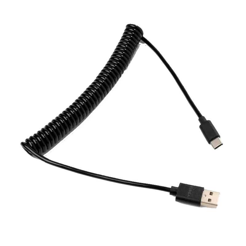 Дата кабель Vinga USB 2.0 AM to Type-C 1.8m Spring black (VCPDCTCS1.8BK) Дата кабель Vinga USB 2.0 AM to Type-C 1.8m Spring black (VCPDCTCS1.8BK)
