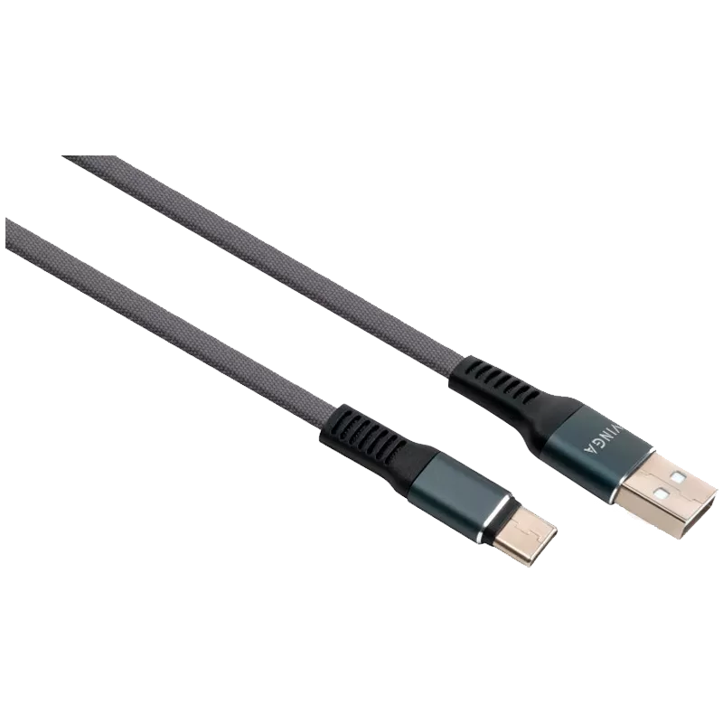 Дата кабель Vinga USB 2.0 AM to Type-C 1m flat nylon gray (VCPDCTCFNB1GR) Дата кабель Vinga USB 2.0 AM to Type-C 1m flat nylon gray (VCPDCTCFNB1GR)