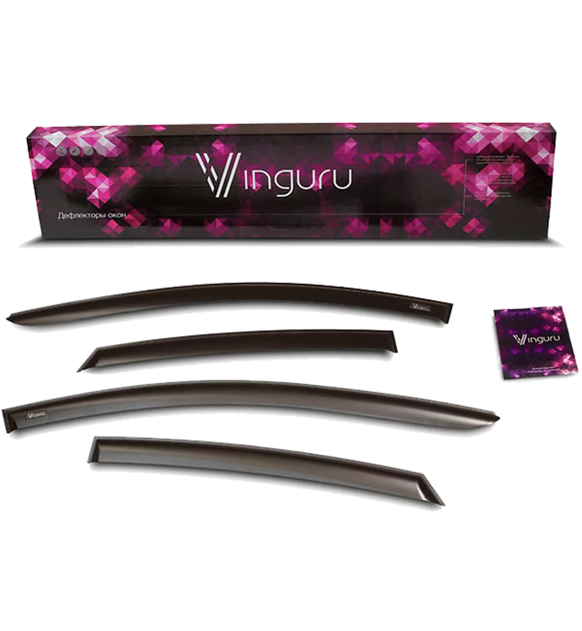 Дефлекторы окон Vinguru Gazel Next 2013- накладные скотч к-т 2 шт., материал литьевой поликарбонат Дефлекторы окон Vinguru Gazel Next 2013- накладные скотч к-т 2 шт., материал литьевой поликарбонат