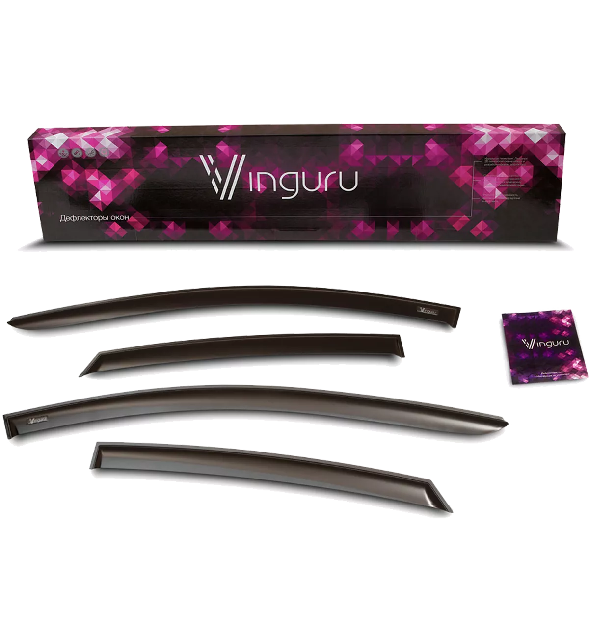 Дефлекторы окон Vinguru Lifan Smily 2008- хб накладные скотч к-т 4 шт., материал акрил Дефлекторы окон Vinguru Lifan Smily 2008- хб накладные скотч к-т 4 шт., материал акрил